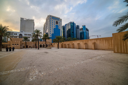 Doha, Qatar - 19 January 2020 : beautiful image of the National Museum Of Qatar