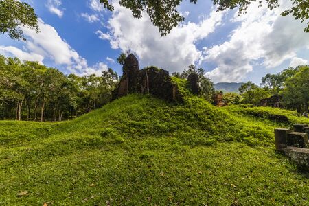 January 14, 2020 Ruins of Old Hindu temple at My Son, Vietnamのeditorial素材