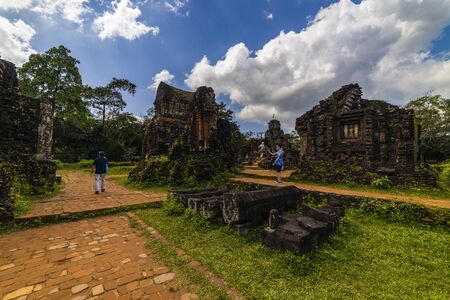 January 14, 2020 Ruins of Old Hindu temple at My Son, Vietnamのeditorial素材