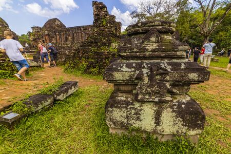 January 14, 2020 Ruins of Old Hindu temple at My Son, Vietnamのeditorial素材
