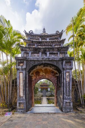 Minh Lau pavilion at Minh Mang Emperor Tomb in Hue, Vietnamのeditorial素材