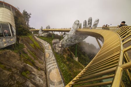 Golden bridge of the Hand of God in da Nang in Vietnam. January 16, 2020.のeditorial素材