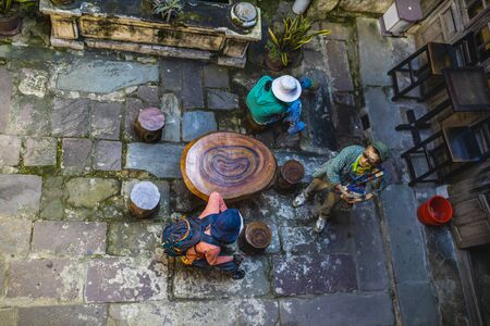 Hoi An, Vietnam - January 16, 2020: Representative images of the various tourist attractions seen in the tour of the old city.のeditorial素材
