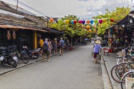 Hoi An, Vietnam - January 16, 2020: Representative images of the various tourist attractions seen in the tour of the old city.のeditorial素材