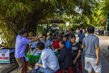 Hoi An, Vietnam - January 16, 2020: Representative images of the various tourist attractions seen in the tour of the old city.のeditorial素材
