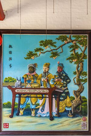 Hoi An, Vietnam - January 16, 2020: Representative images of the various tourist attractions seen in the tour of the old city.のeditorial素材