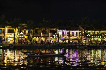 Hoi An, Vietnam - January 16, 2020: Night view of  Hoi An, Hoi An is the World's Cultural heritage site, famous for mixed cultures and architecture.のeditorial素材