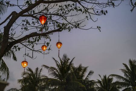 Hoi An, Vietnam - January 16, 2020: Night view of  Hoi An, Hoi An is the World's Cultural heritage site, famous for mixed cultures and architecture.のeditorial素材