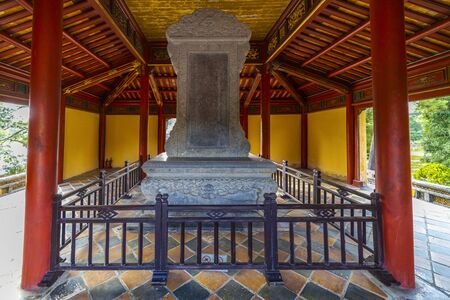 Minh Lau pavilion at Minh Mang Emperor Tomb in Hue, Vietnamのeditorial素材