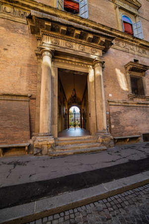 Bologna / Italy - February 12, 2020: View of the amazing city of Bologna in Italy, before the outbreak of the Cornavirus Pandemic.のeditorial素材