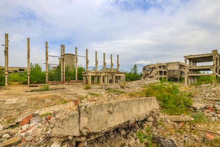 Building of an industrial complex in degradationの写真素材