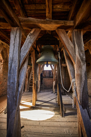 Slimnic Fortress (Stolzenburg): fortified enclosure, with towers, chapel, tower, bastion, was built in the fourteenth century, located on a Burgbasch hill on a Sibiu-MediaÈ road in Transylvaniaのeditorial素材