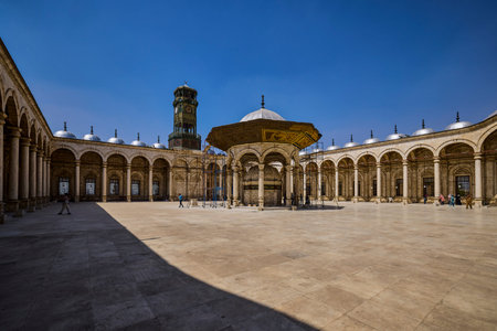 11 April.2021.The Great Mosque of Muhammad Ali Pasha or Alabaster Mosque Situated on the summit of the citadel, this Ottoman mosque.のeditorial素材