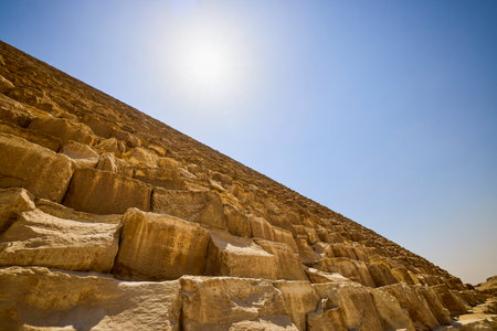 18 April 2021. Egypt, Cairo - Giza. General view of pyramidsのeditorial素材