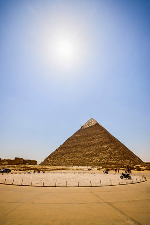 18 April 2021. Egypt, Cairo - Giza. General view of pyramidsのeditorial素材