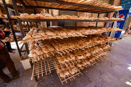 Aswan, Egypt.14 April.2021.Traditional spices bazaar with herbs and spices.のeditorial素材