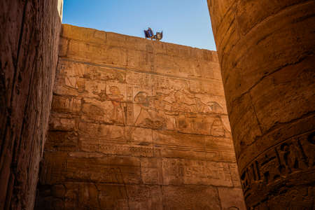 LUXOR, EGYPT - APRIL 16 2021. Temple Karnak,The largest temple complex of Amun-Re God in ancient Thebes town.のeditorial素材