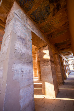 LUXOR, EGYPT - APRIL 16 2021. Temple Karnak,The largest temple complex of Amun-Re God in ancient...