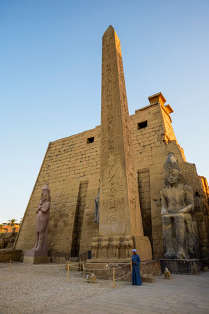 16-Apr-2021.The ancient Luxor temple in Luxor, Egyptのeditorial素材