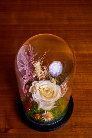 beautiful arrangement of artificial flowers for decorationの写真素材