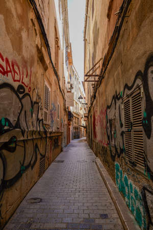 Old Town of Palma de Mallorca, Mallorca, Balearic Islands, Spain, 12 Septeber 2021.のeditorial素材