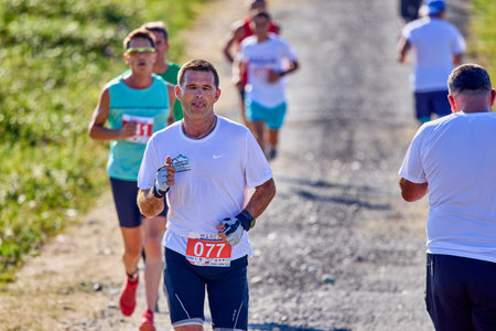 September 26, 2021: Romania, Marcea, running competition Edition no. one. Promotion of sport at...
