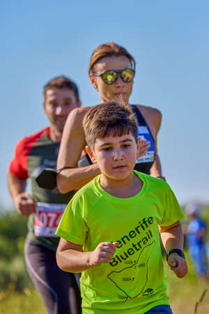September 26, 2021: Romania, Marcea, running competition Edition no. one. Promotion of sport at local level, 6 km race.のeditorial素材