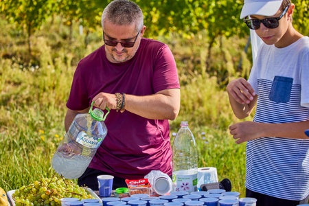 September 26, 2021: Romania, Marcea, running competition Edition no. one. Promoting sport locally, 12 km race. images from the competition.のeditorial素材