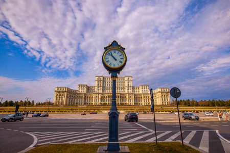 Bucharest, Romania February 13, 2022.Palace of the Parliament(known before the 1989 revolution as the House of the Republic or the House of the Peopleのeditorial素材