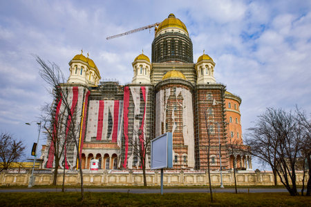 Bucharest Romania, February 14, 2022, the Cathedral of the Salvation of the Nation, is the largest church in Romania and one of the largest Orthodox churches in the world.のeditorial素材