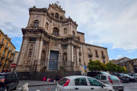 Catania, Sicily Italy March-20-2022. Images with tourist attractions of the city.のeditorial素材