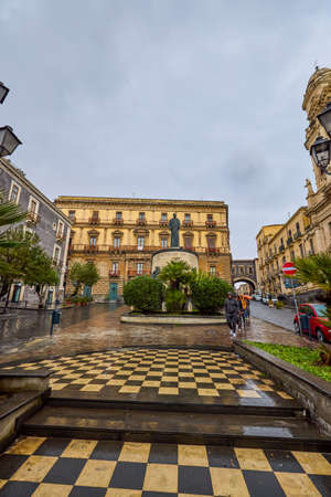 Catania, Sicily Italy March-20-2022. Images with tourist attractions of the city.のeditorial素材
