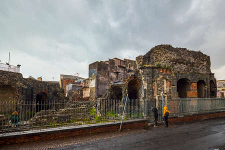 Catania, Sicily Italy March-20-2022. Images with tourist attractions of the city.のeditorial素材