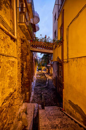Taormina, Sicily - Italy - March 19, 2022: Pictures of the streets of Taormina, tourist attractions and symbols of the cityのeditorial素材