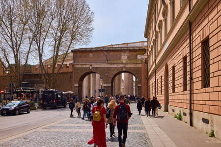 Vatican, Italy April 28, 2022: Images from the Vatican on a spring day during the Corona-pandemic virus, a small number of tourists.のeditorial素材