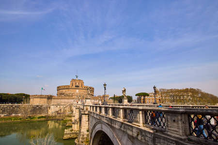 Rome Italy March 28, 2022: images with buildings and architecture in Rome on a spring day in March, Famous sights.のeditorial素材