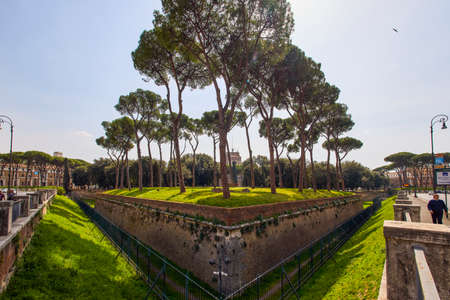 Rome Italy March 28, 2022: images with buildings and architecture in Rome on a spring day in March, Famous sights.のeditorial素材