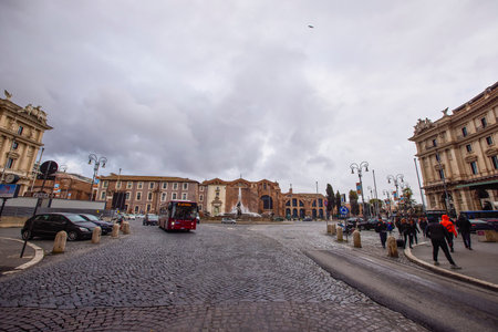 Rome Italy March 28, 2022: images with buildings and architecture in Rome on a spring day in March, Famous sights.のeditorial素材