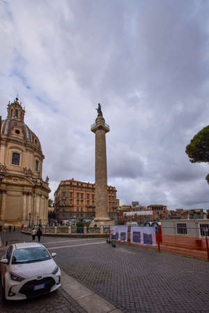 Rome Italy March 28, 2022: images with buildings and architecture in Rome on a spring day in March, Famous sights.のeditorial素材