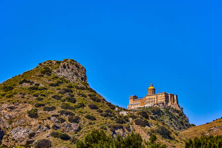 beautiful mountain landscape in Sicily Italy on a sunny dayの写真素材
