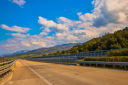beautiful mountain landscape in Sicily Italy on a sunny dayの写真素材