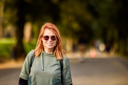 image of a tourist woman in a park in Rome
