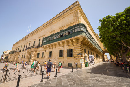 Valletta, Malta 08 July 2022. Pictures with various tourist attractions in Valletta, the capital of Malta.のeditorial素材