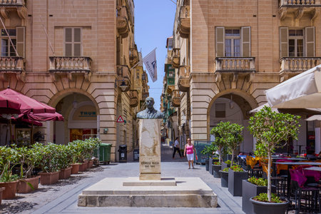 Valletta, Malta 08 July 2022. Pictures with various tourist attractions in Valletta, the capital of Malta.のeditorial素材