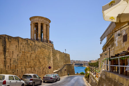 Valletta, Malta 08 July 2022. Pictures with various tourist attractions in Valletta, the capital of Malta.のeditorial素材