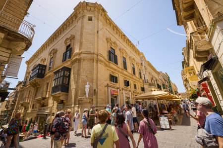 Valletta, Malta 08 July 2022. Pictures with various tourist attractions in Valletta, the capital of Malta.のeditorial素材