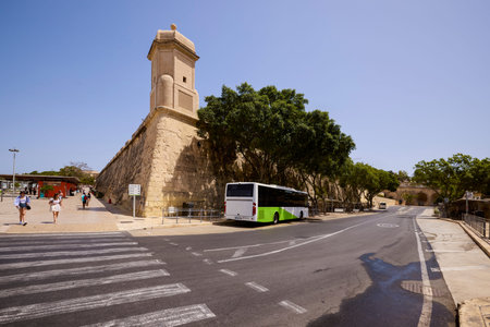 Valletta, Malta 08 July 2022. Pictures with various tourist attractions in Valletta, the capital of Malta.のeditorial素材
