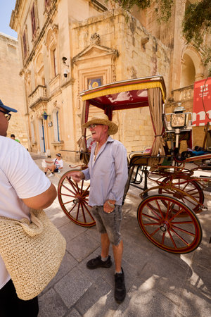 Mdina 09 July 2022.Images from Mdina, the old capital of the state of Malta. Mdina or Medina and in Maltese L-Imdina is an ancient city called in Phoenician Melitta.のeditorial素材