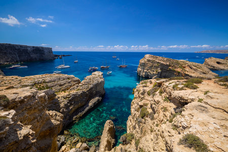 Comino, Malta 11 JUL 2022. Images of the Famous Blue Lagoon. Malta.