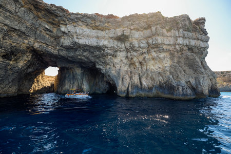 Comino, Malta 11 JUL 2022. Images of the Famous Blue Lagoon. Malta.のeditorial素材
